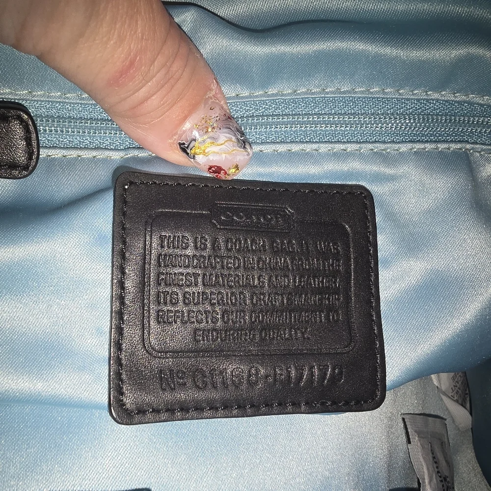 Coach Black and Silver Signature Jacquard Shoulder Bag